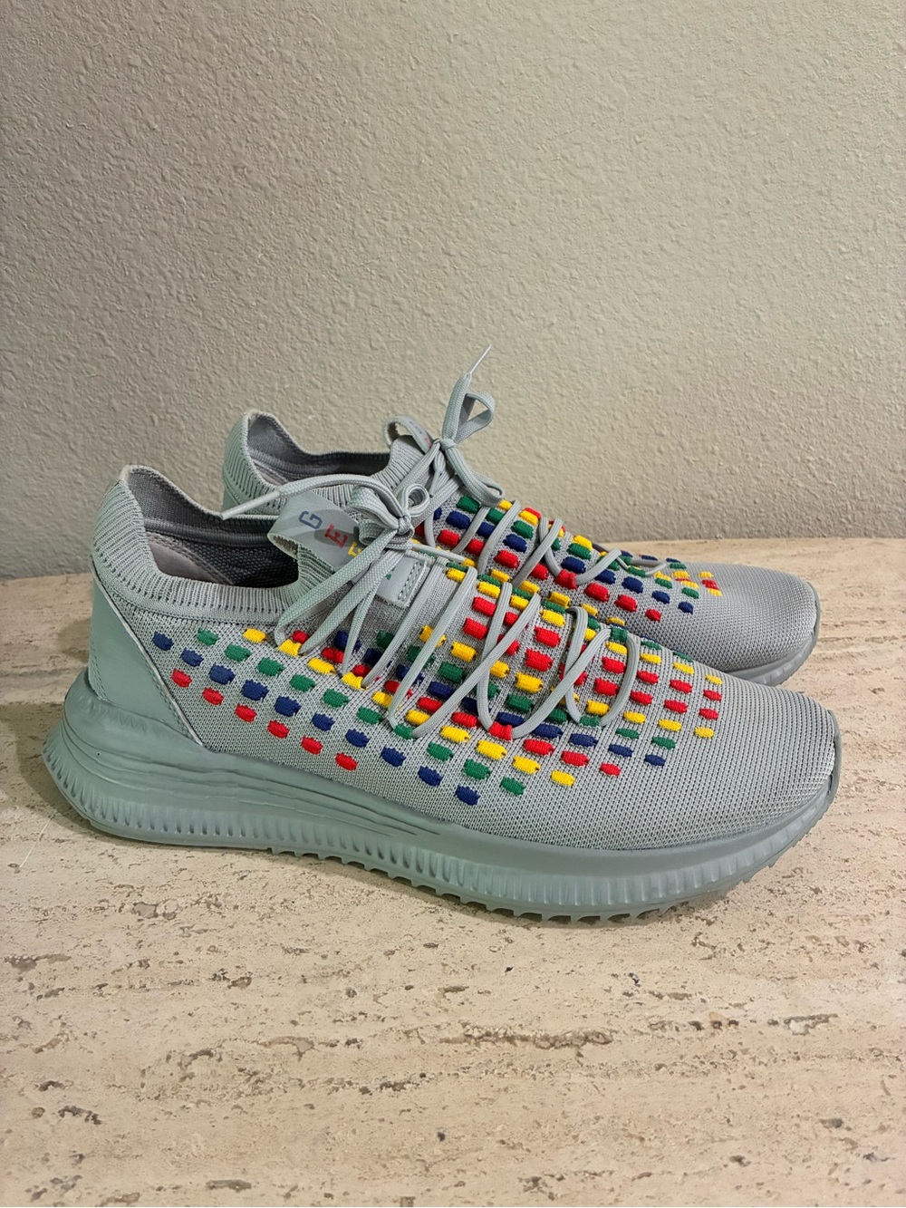 Puma X Fashion Geek collab in Light Gray with Multicolor Accents
